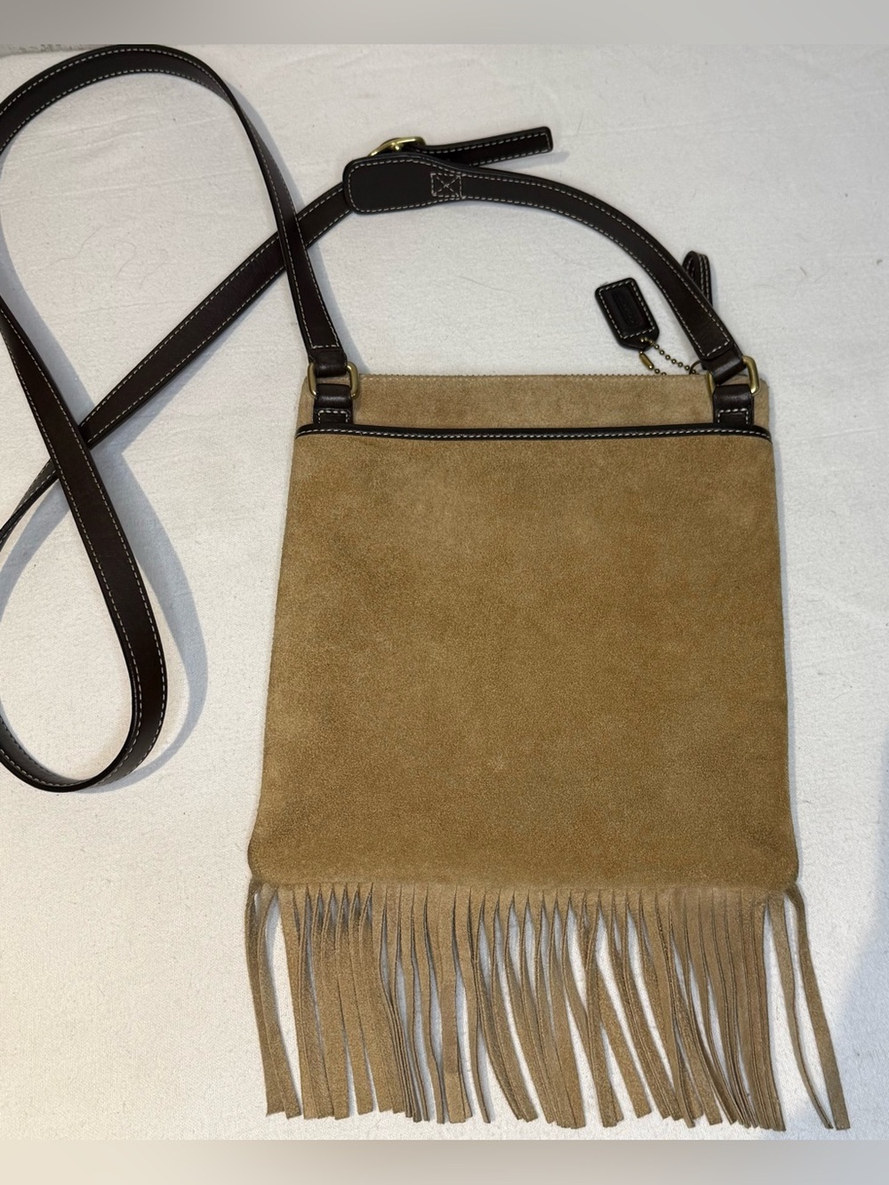 Coach Vintage Suede Fringe Crossbody Bag - Tan Early 2000’s Y2K